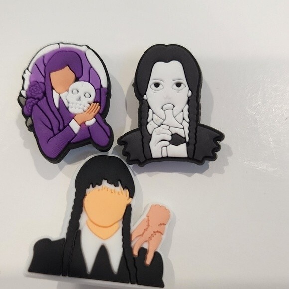 Shoe Charms "Wednesday" Charms Set of 3 - Picture 2 of 2